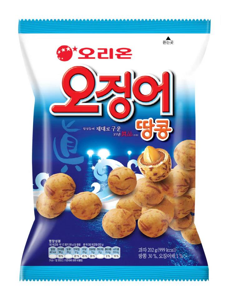 Ojing-eo Ttangkong (Squid Peanut) Korean snack, a savory and crunchy beer pairing